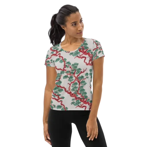Coral Canopy on a Women's Athletic T-Shirt