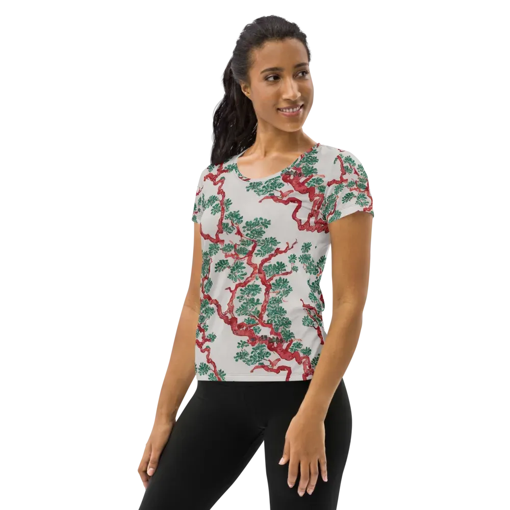 Coral Canopy on Women's Athletic T-Shirt — Left