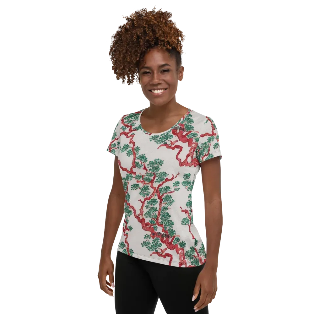 Coral Canopy on Women's Athletic T-Shirt — Left