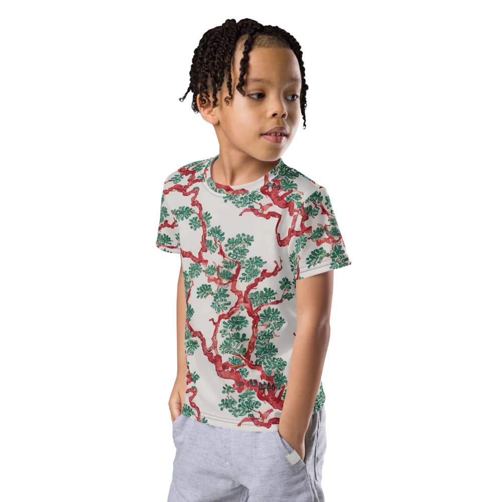 Coral Canopy on Kids Crew Neck T-Shirt — Left Front