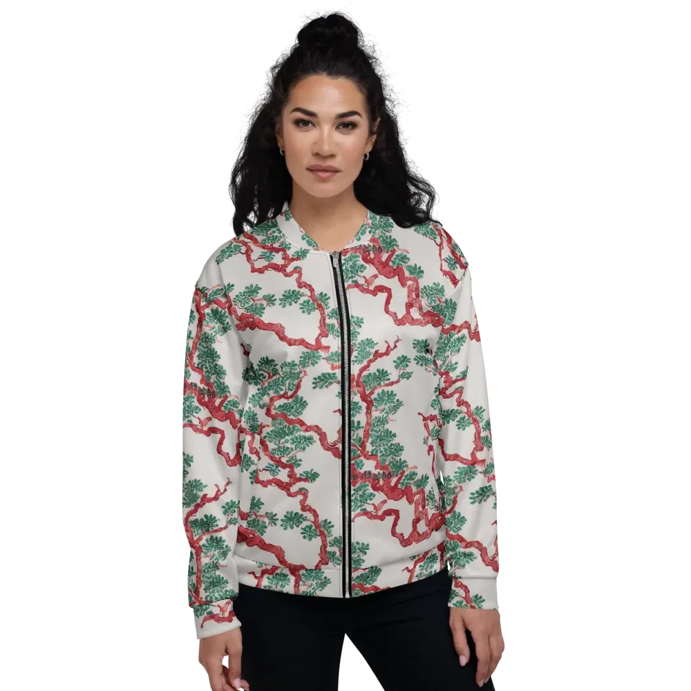 Coral Canopy on Bomber Jacket — Front