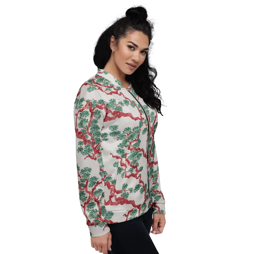 Coral Canopy on Bomber Jacket — Right
