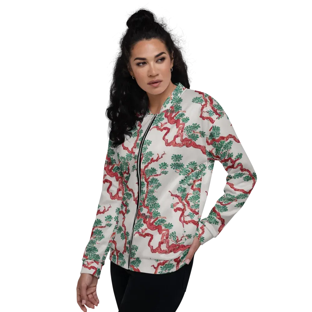 Coral Canopy on Bomber Jacket — Left