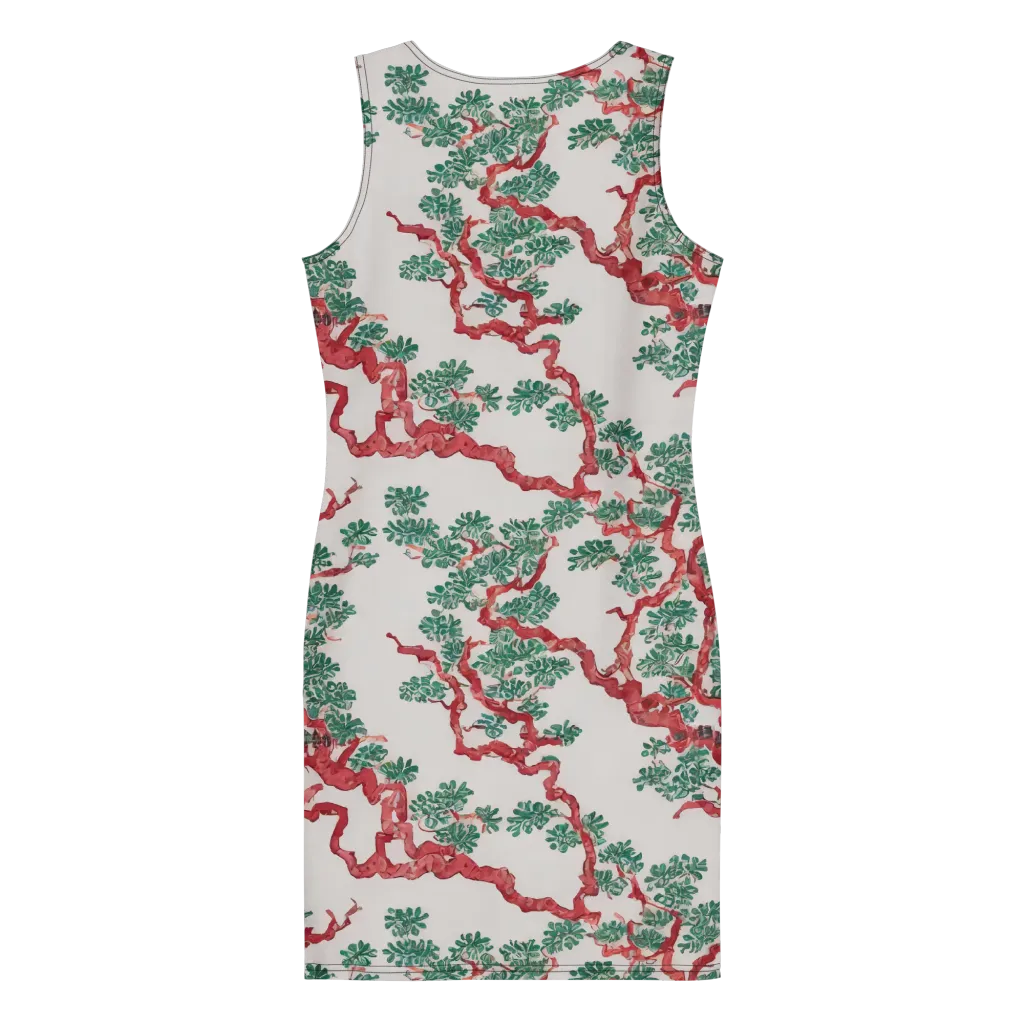 Coral Canopy on Bodycon Dress — Back