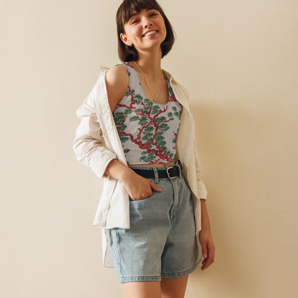 Coral Canopy on Crop Top — Front