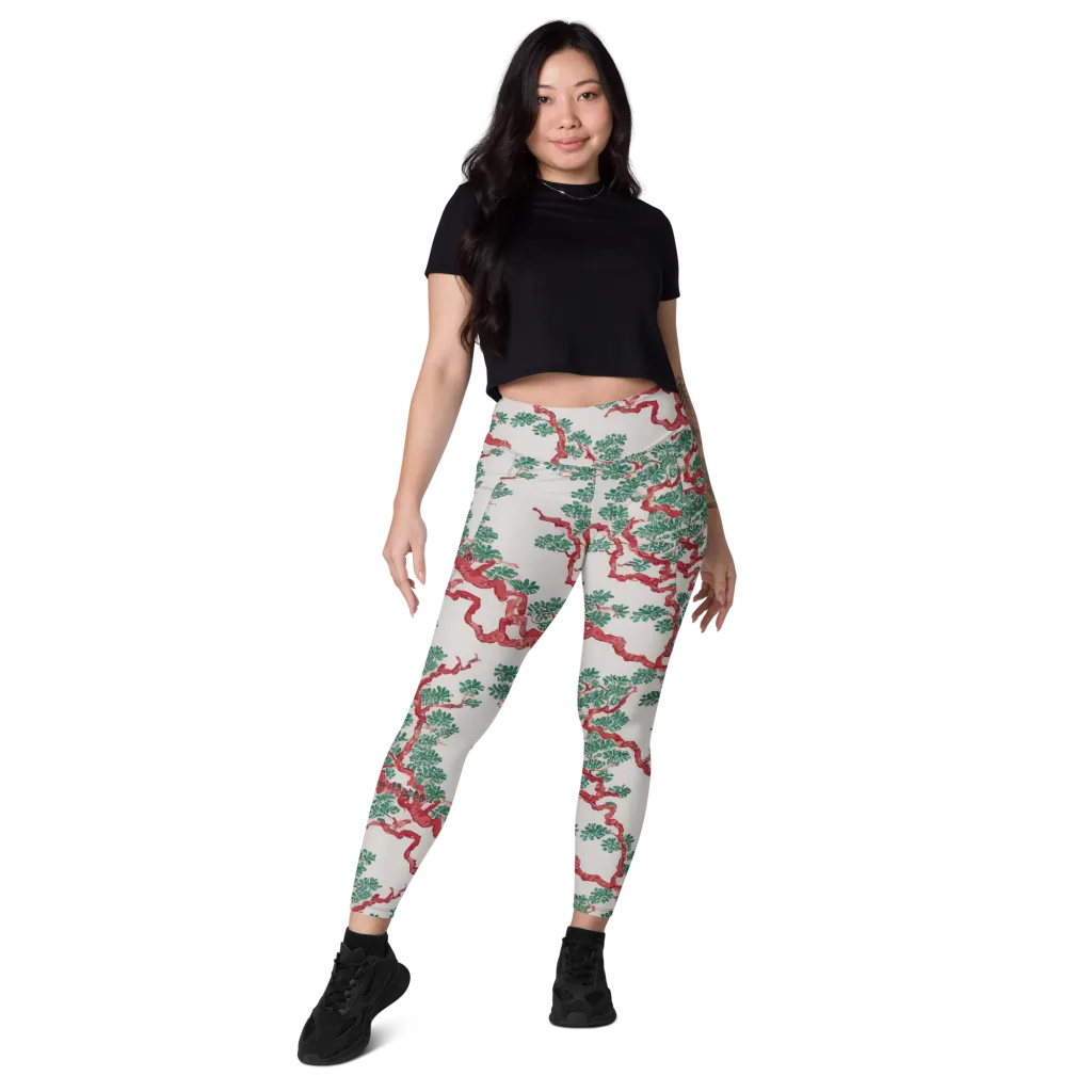Coral Canopy on Leggings with Pockets — Front