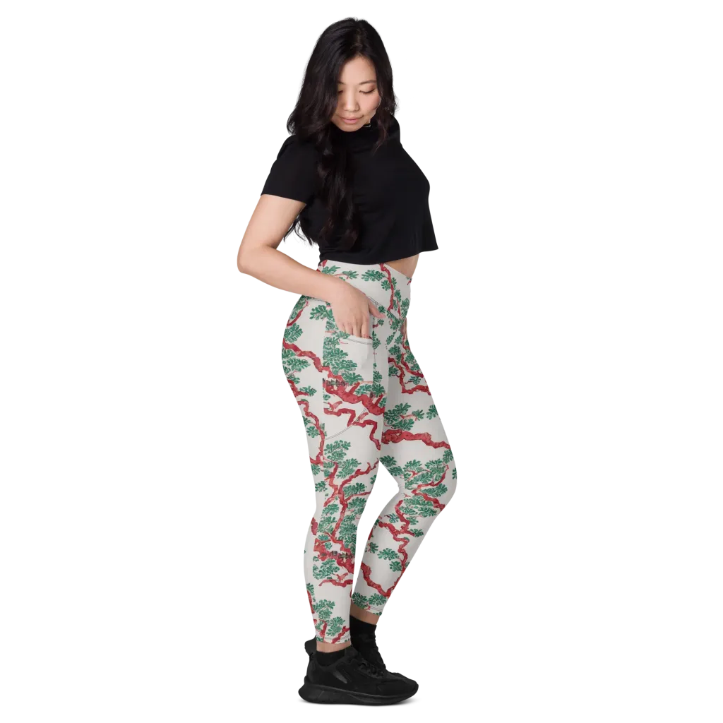 Coral Canopy on Leggings with Pockets — Right