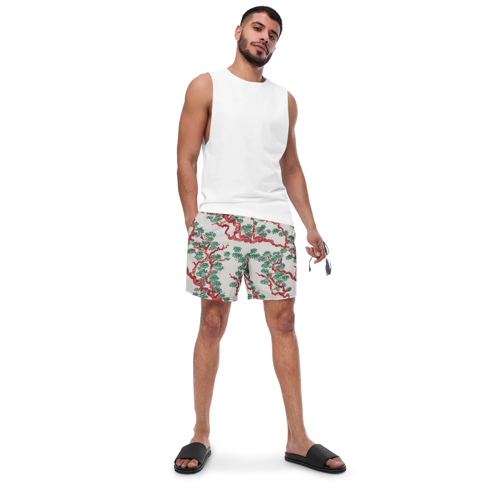Coral Canopy on Swim Trunks — Front