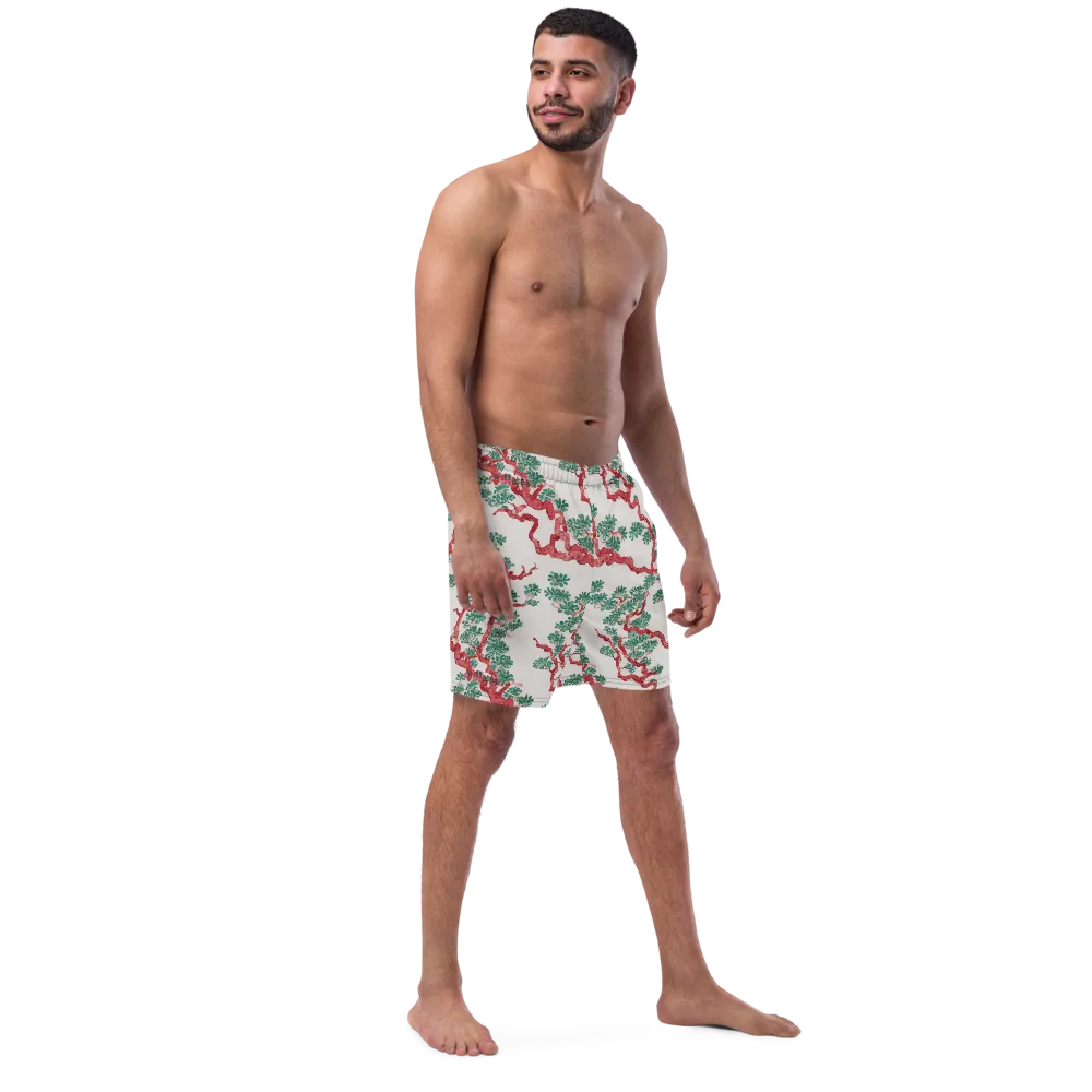 Coral Canopy on Swim Trunks — Right Front