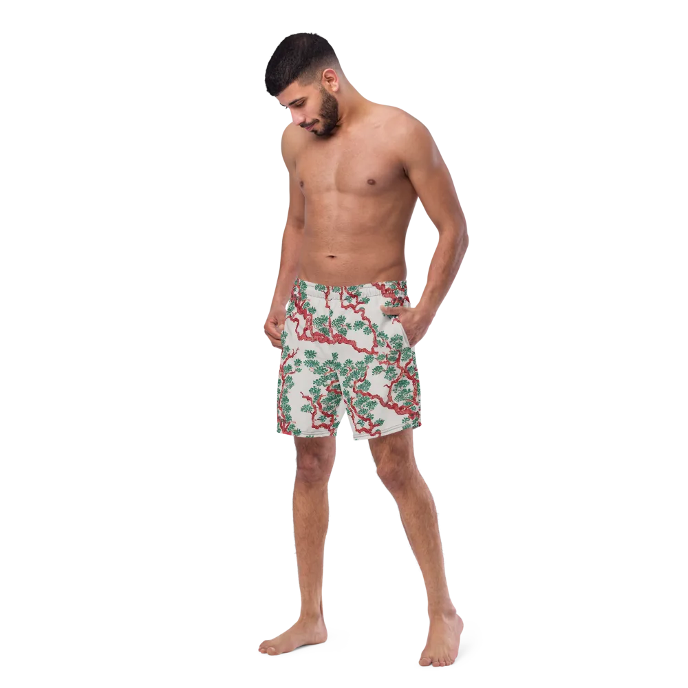 Coral Canopy on Swim Trunks — Left Front