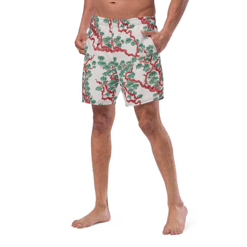 Coral Canopy on Swim Trunks — Left Front