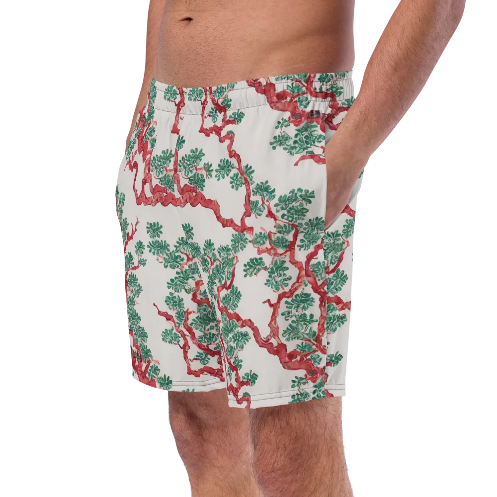 Coral Canopy on Swim Trunks — Left Front