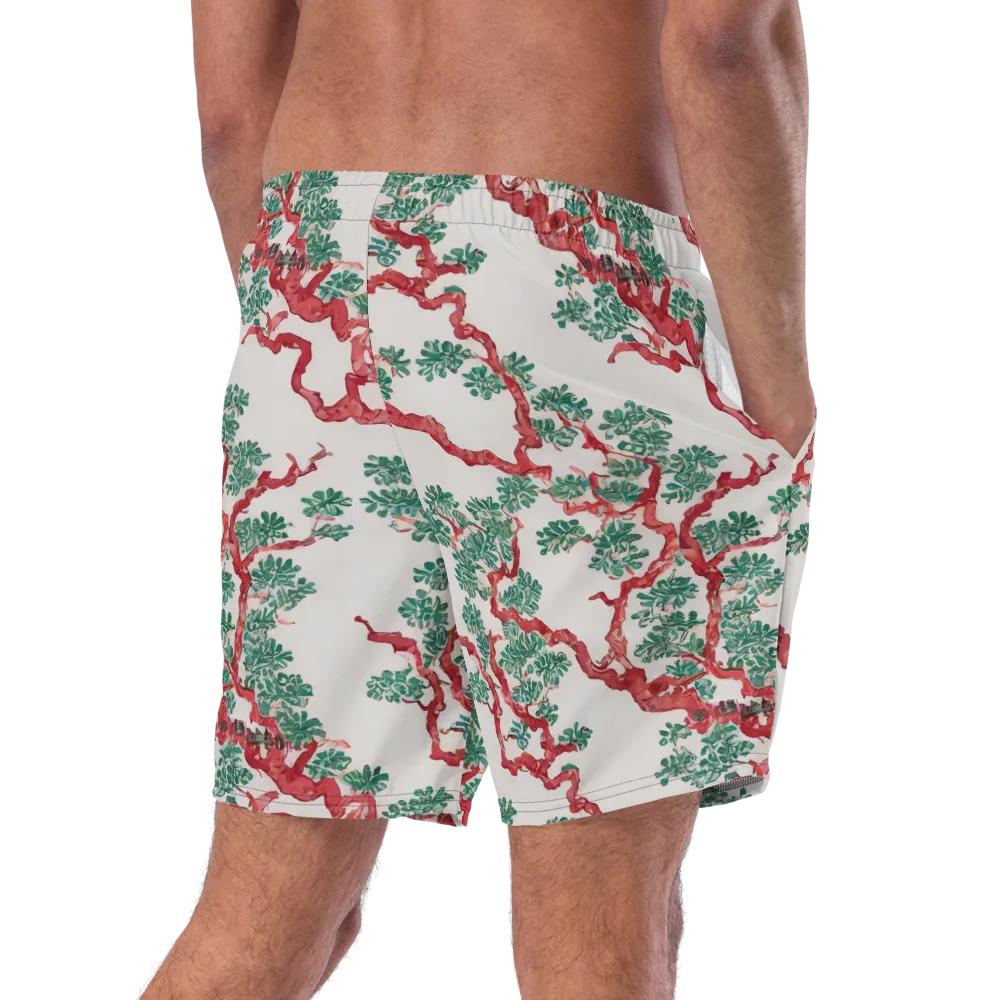 Coral Canopy on Swim Trunks — Right Back