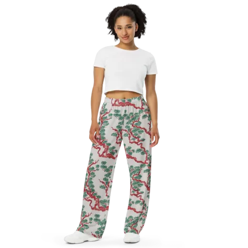 Coral Canopy on a Wide-Leg Pants