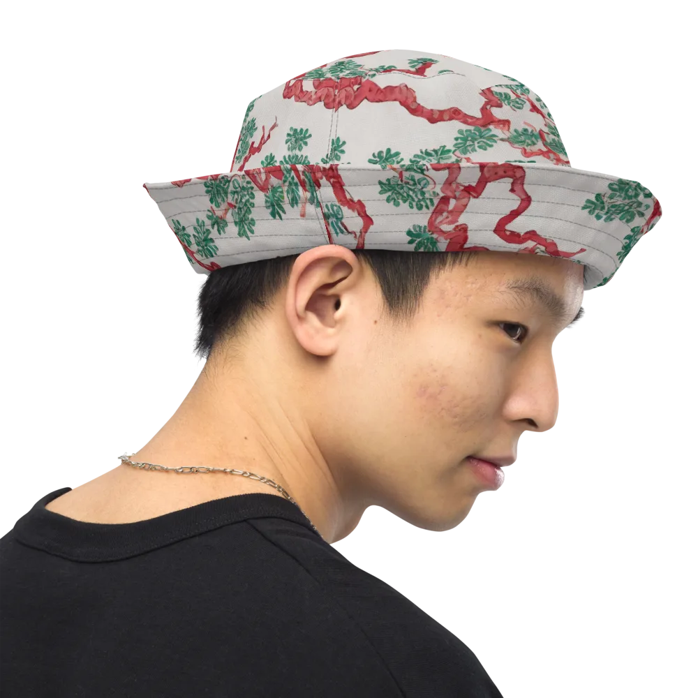 Coral Canopy on Reversible Bucket Hat — Right Outside