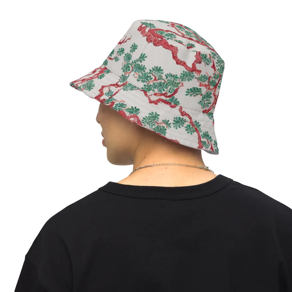 Coral Canopy on Reversible Bucket Hat — Back Inside