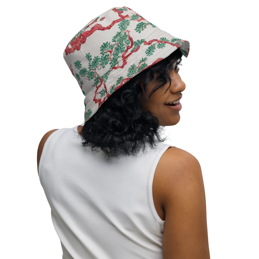 Coral Canopy on Reversible Bucket Hat — Right Outside