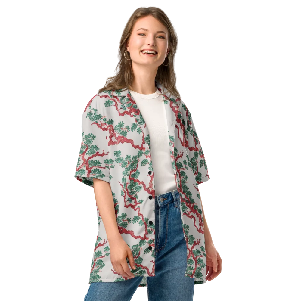 Coral Canopy on Button Shirt — Front