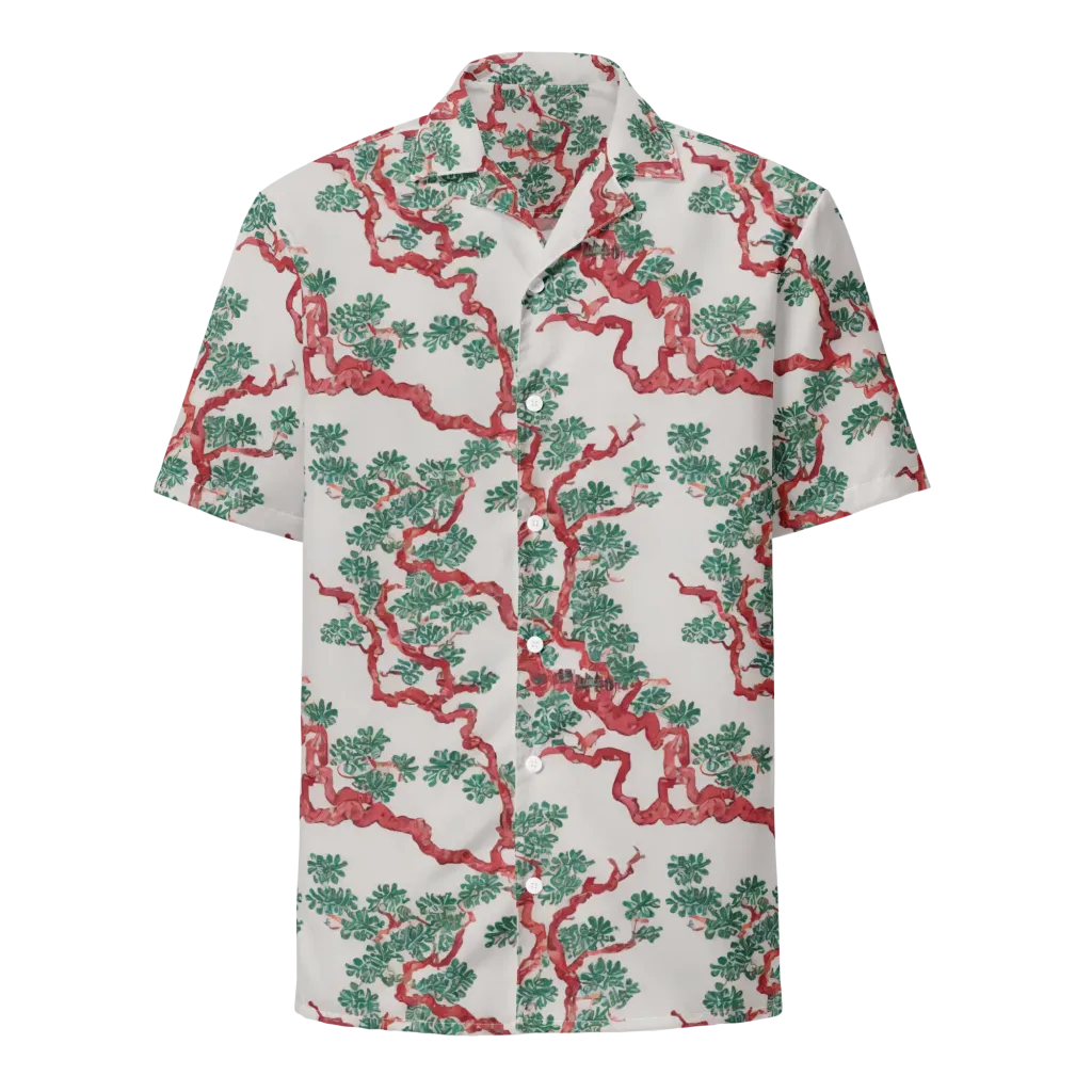 Coral Canopy on Button Shirt — Front