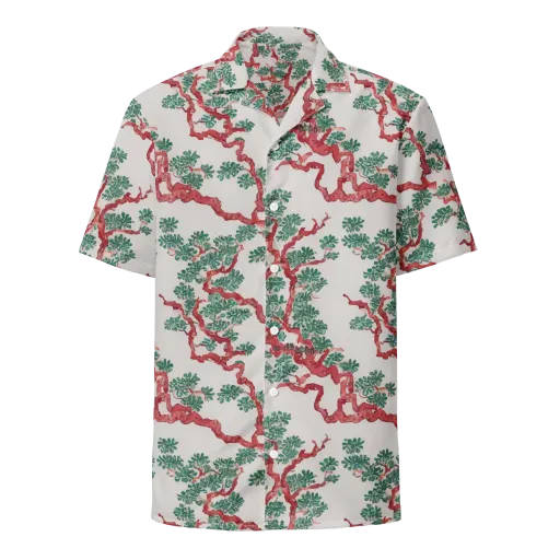 Coral Canopy on a Button Shirt