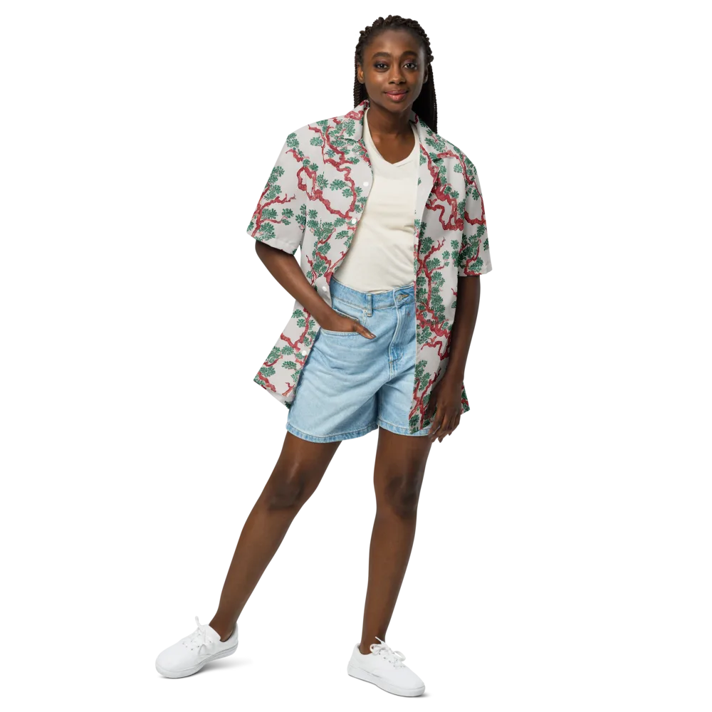 Coral Canopy on Button Shirt — Front