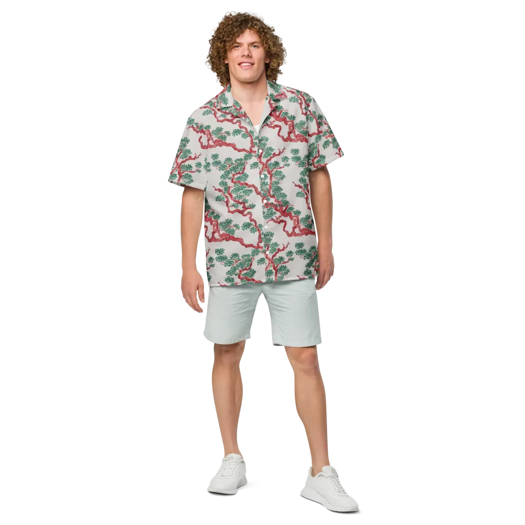 Coral Canopy on Button Shirt — Front