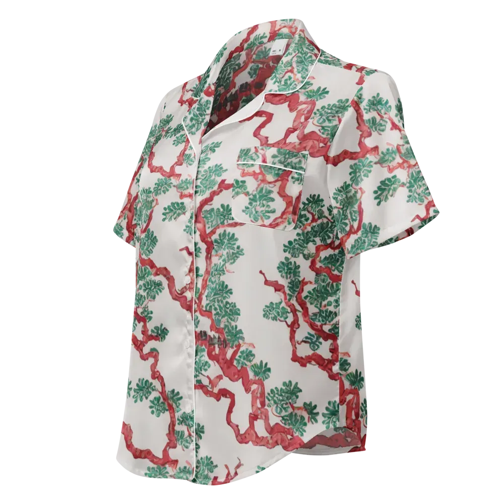 Coral Canopy on Women's Short Sleeve Pajama Top — Left Front