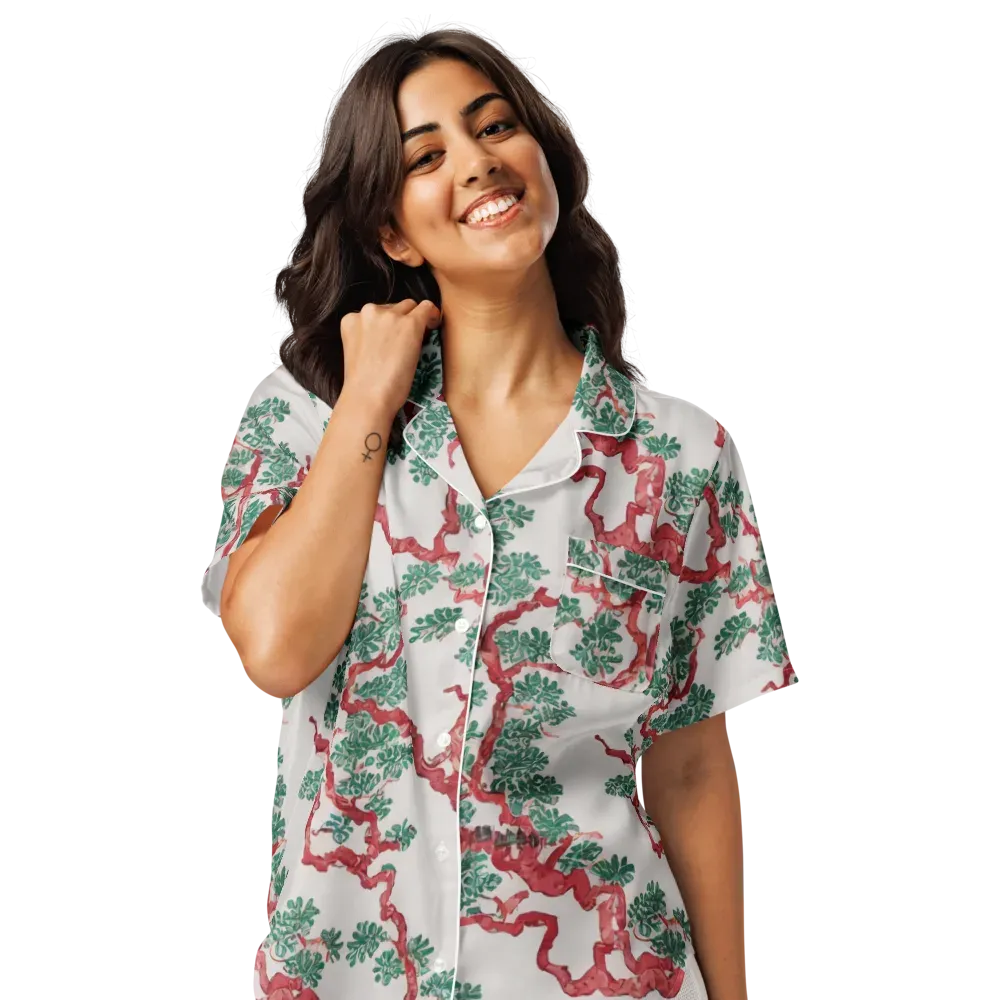 Coral Canopy on Women's Short Sleeve Pajama Top — Front