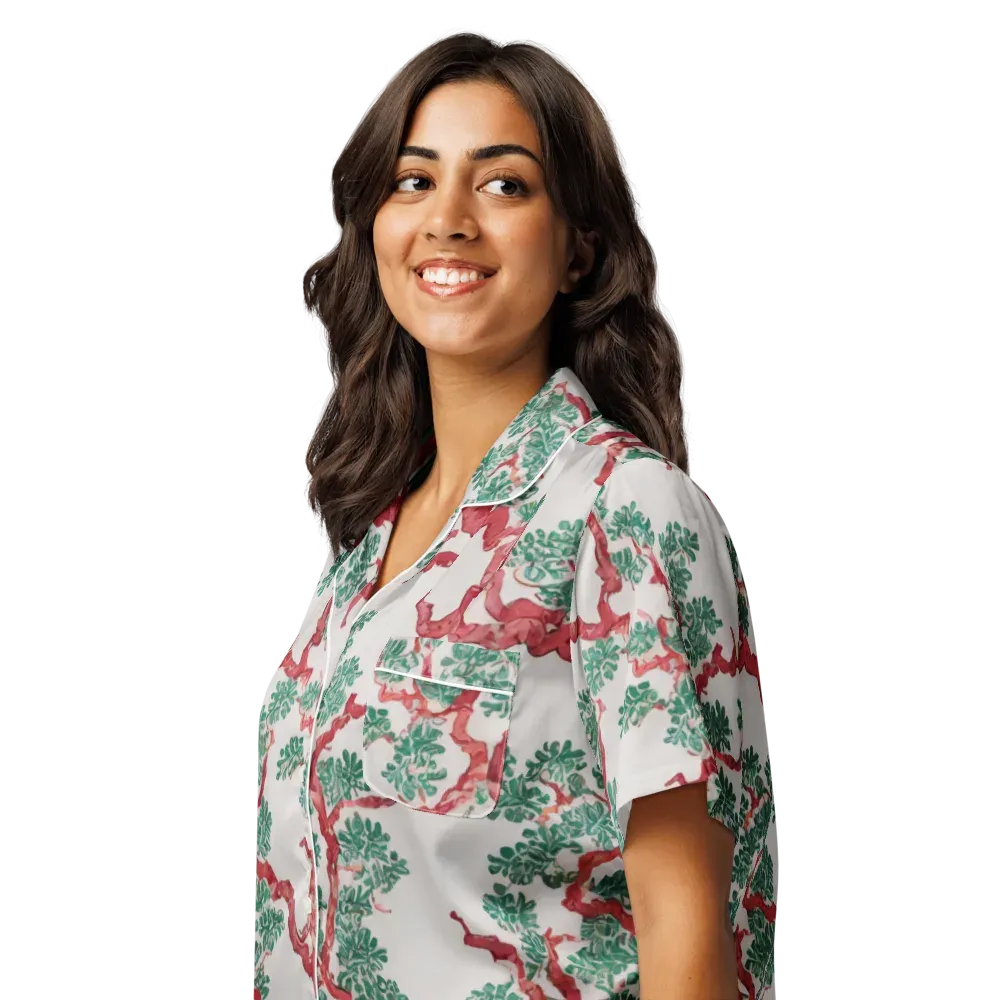 Coral Canopy on Women's Short Sleeve Pajama Top — Left Front