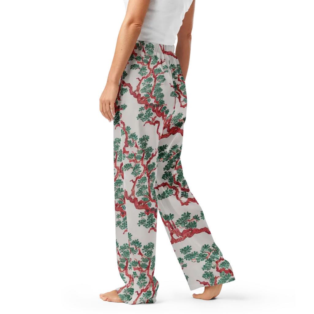 Coral Canopy on Women's Pajama Pants — Left