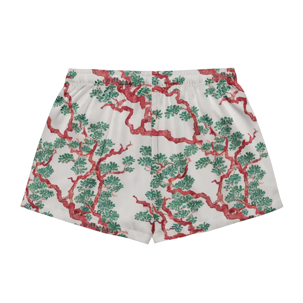 Coral Canopy on Women's Pajama Shorts — Back