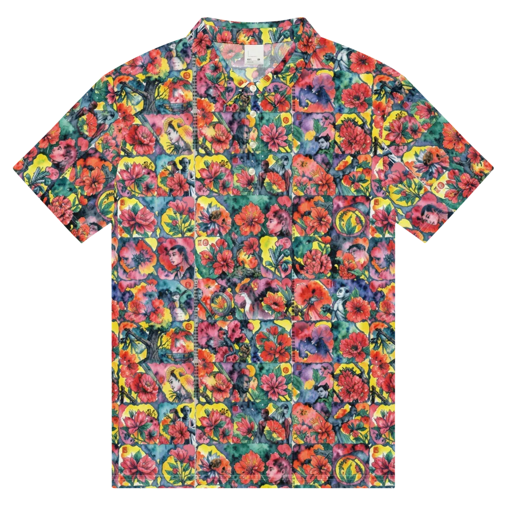 Crimson Garden Myth on Men's Slim Fit Polo Shirt — Front