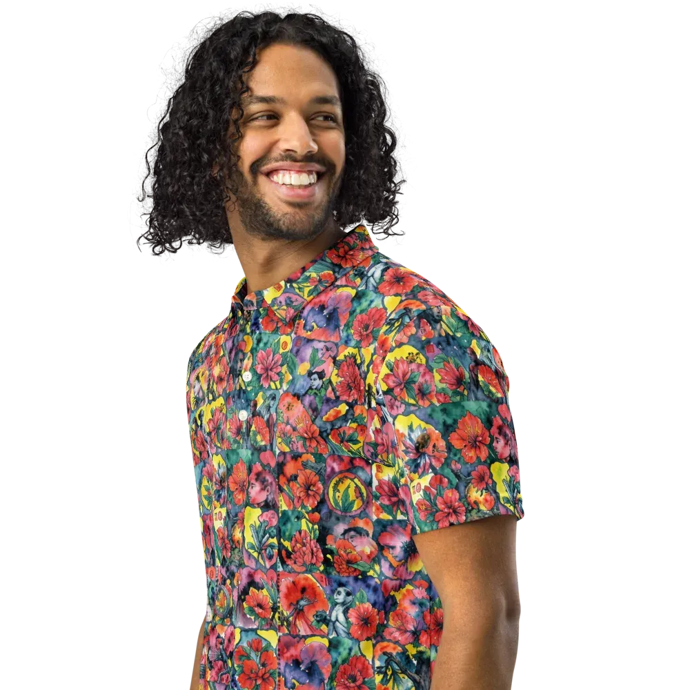 Crimson Garden Myth on Men's Slim Fit Polo Shirt — Left Front