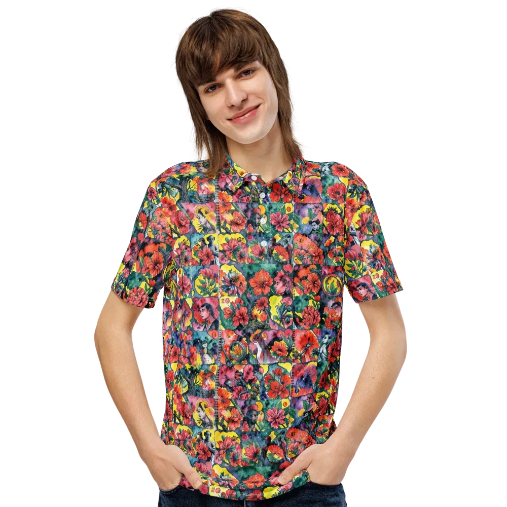 Crimson Garden Myth on Men's Slim Fit Polo Shirt — Front