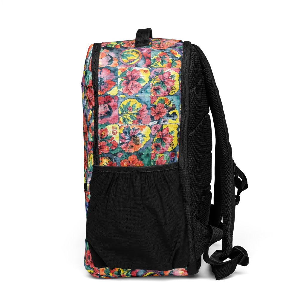 Crimson Garden Myth on Utility Backpack — Left
