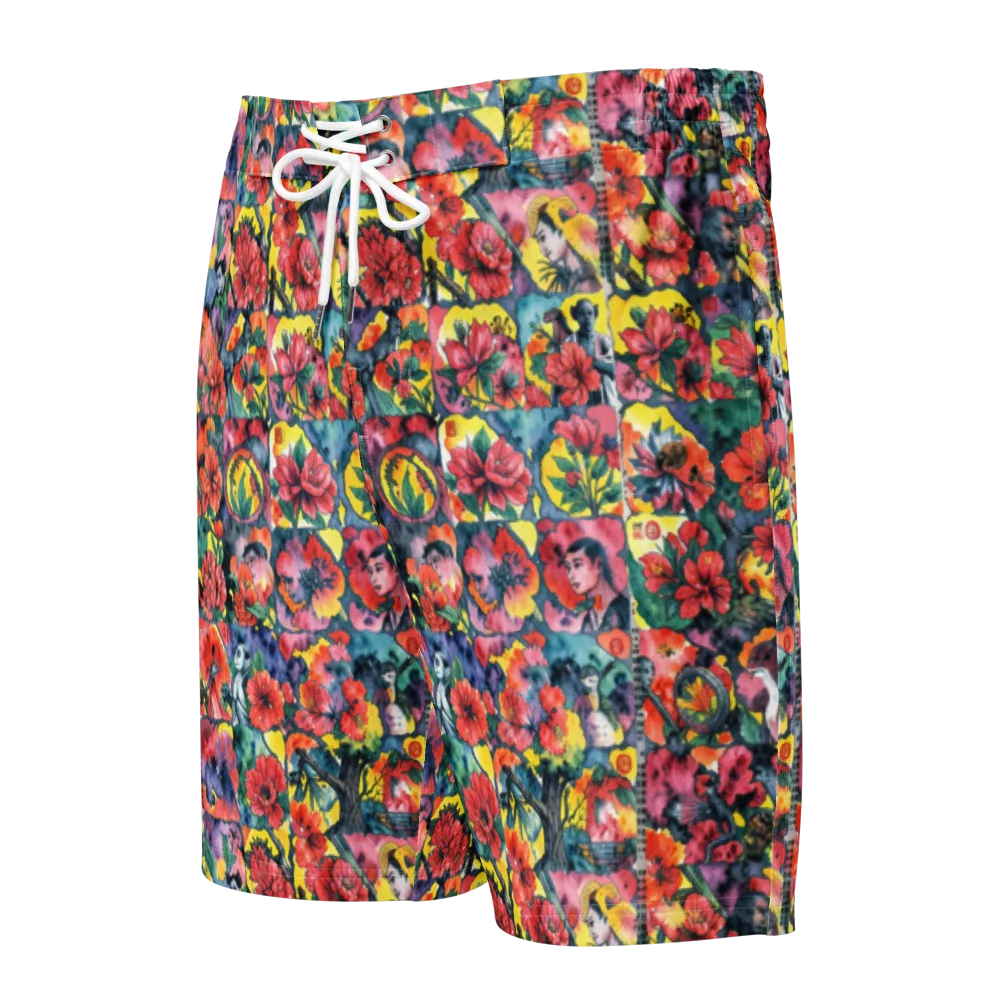 Crimson Garden Myth on Men's Board Shorts — Front