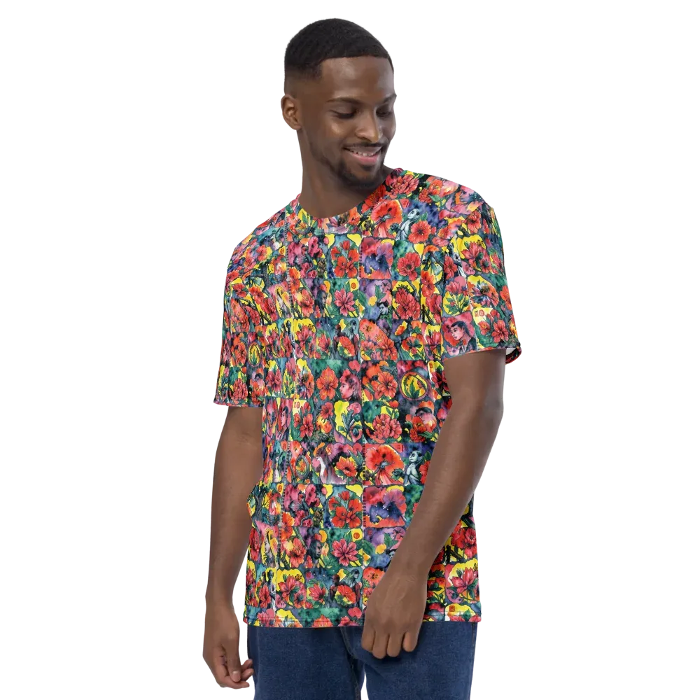 Crimson Garden Myth on Men's Crew Neck T-Shirt — Left