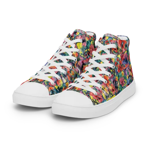 Crimson Garden Myth on a Women's High Top Canvas Shoes