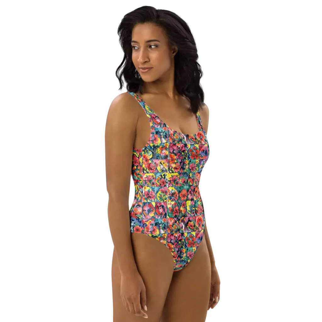 Crimson Garden Myth on One-Piece Swimsuit — Right