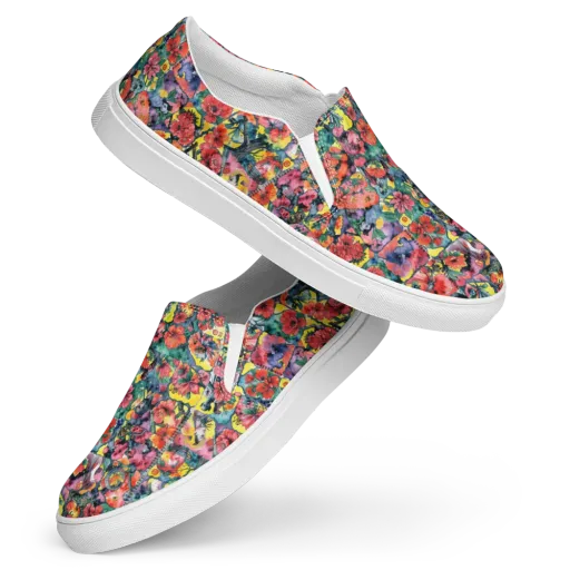 Crimson Garden Myth on a Women's Slip-On Canvas Shoes