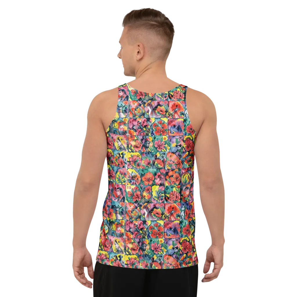 Crimson Garden Myth on Men's Tank Top — Back
