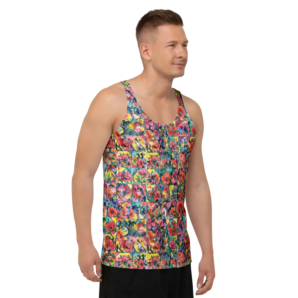 Crimson Garden Myth on Men's Tank Top — Right Front