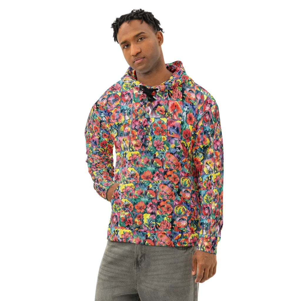 Crimson Garden Myth on Cotton Hoodie — Left Front