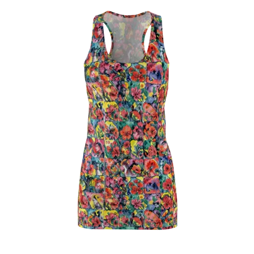 Crimson Garden Myth on a Racerback Dress