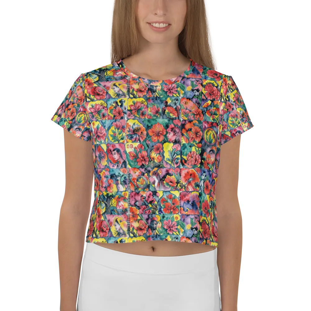 Crimson Garden Myth on Crop Tee — Front