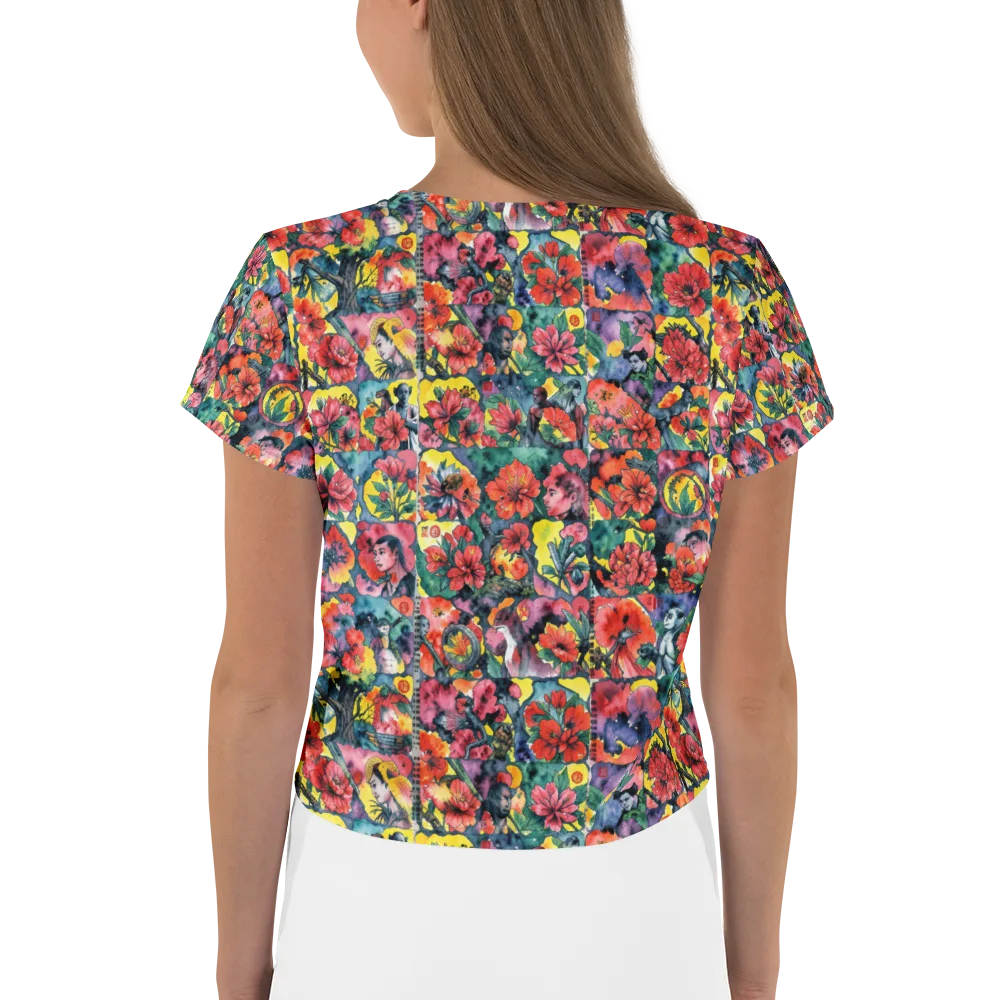 Crimson Garden Myth on Crop Tee — Back