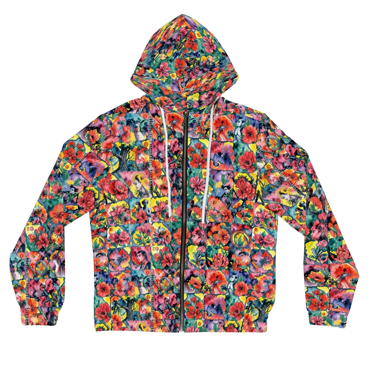Crimson Garden Myth on Women's Full-Zip Hoodie — Front