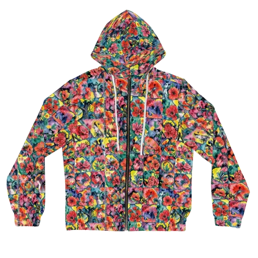 Crimson Garden Myth on a Women's Full-Zip Hoodie