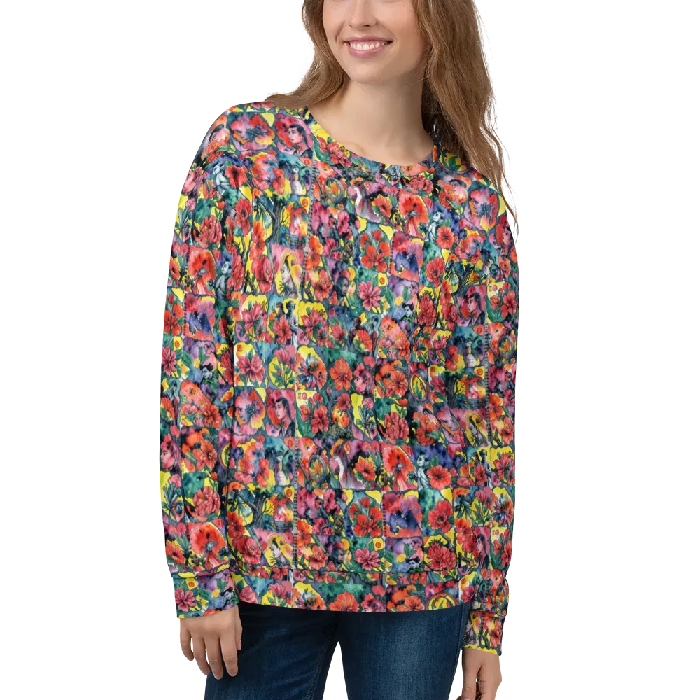 Crimson Garden Myth on Sweatshirt — Front