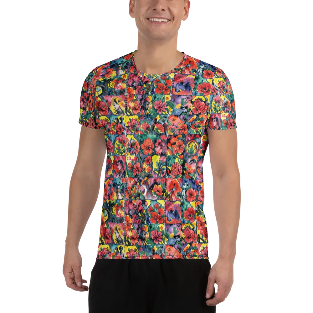 Crimson Garden Myth on Men's Athletic T-Shirt — Front